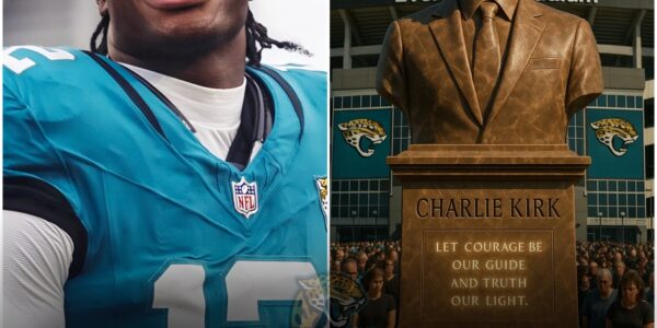 BREAKING: After the heartbreaking death of Charlie Kirk, Jacksonville Jaguars star Travis Hunter stunned the nation by donating $1.8 million to build a massive brown marble memorial at EverBank Stadium. But it was the hauntingly beautiful inscription Hunter personally wrote for the stone that left fans in tears — a tribute so powerful that it brought fans to tears and turned the site into a symbol of hope and unity.