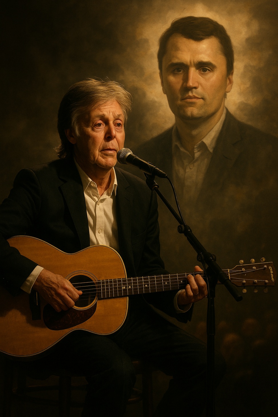 Paul McCartney turned his London concert into an unforgettable tribute 💔 He stopped mid-performance, voice heavy with emotion, as he spoke about the shocking loss of Charlie Kirk, calling him “a young man of courage, conviction, and heart.” McCartney then dedicated “Let It Be” to Kirk, and the entire stadium rose to their feet, singing along through tears in a powerful moment of unity.
