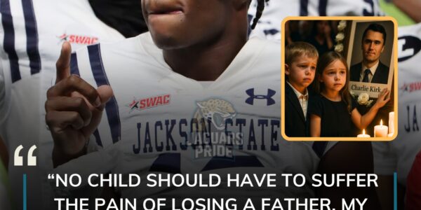 BREAKING NEWS: Jacksonville Jaguars star Travis Hunter was visibly shattered as he stood inside the candlelit chapel, watching Charlie Kirk’s two small children run toward their father’s portrait, calling out “Daddy” with heartbreaking innocence. A father himself, Hunter’s hands trembled as tears streamed down his face — the raw grief too much to contain and whispering, “No child should have to feel this pain.” What happened next left the entire room weeping uncontrollably — a moment so raw and powerful it will be remembered forever.
