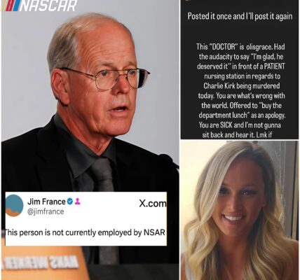 “NASCAR Crew Member Suspended for Calling Out Doctor Who ‘Cheered’ Charlie Kirk’s Death – Sparks Outrage Across the Racing World”