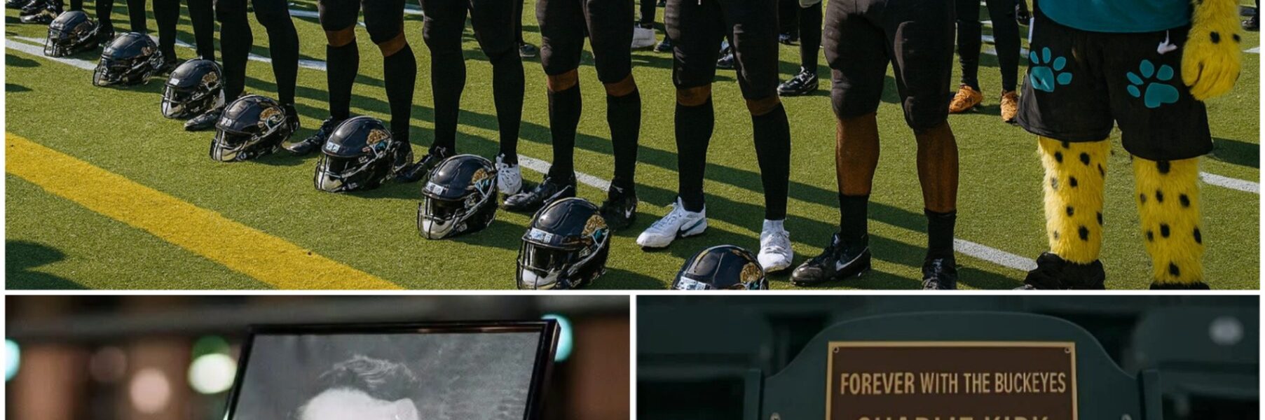 BREAKING: Jacksonville Jaguars Leave Empty Seat in Honor of Charlie Kirk – “Forever Part of the Duval Family”. At EverBank Stadium, where the roar of the crowd shakes the very turf, one seat now stands empty — reserved forever for Charlie Kirk. A gleaming plaque reads, “Forever a Jaguar – Charlie Kirk,” shining beneath the stadium lights, reminding every fan that his spirit will roar with Duval for all time.