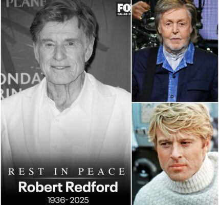 Paul McCartney has spoken out about the p@ssing of his longtime friend Robert Redford. “I was devastated when I heard that Robert had d.i.e.d at the age of 89,” Paul said. “I remember him coming to me after Linda died, holding my hand and saying, ‘You reminded me that art can heal.’” McCartney said Redford’s kindness shaped his music during those years and vowed to honor his friend’s legacy through his music.