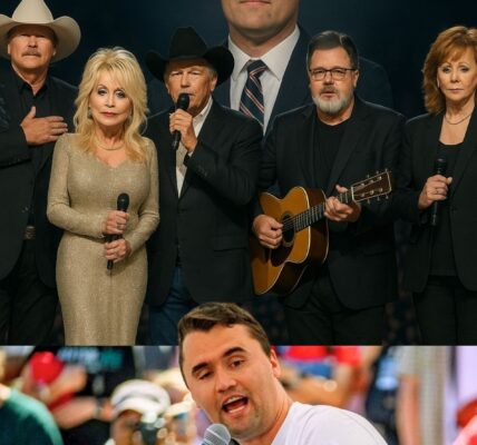 Five Country Legends Alan Jackson, Dolly Parton, George Strait, Vince Gill, and Reba McEntire Honor Charlie Kirk Before 90,000 Hearts and With Millions More Watching Live Across America — No one saw it coming, five legends of country music walked into the spotlight together: The arena, moments earlier alive with cheers, fell into a silence so deep it felt like prayer.