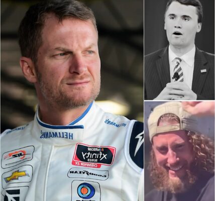 BREAKING NEWS: NASCAR legend Dale Earnhardt Jr. has issued a lifetime ban after discovering that a spectator photographed celebrating Charlie Kirk’s death at Utah Valley University was none other than one of his team’s most recognizable pit crew members. With steely resolve, Earnhardt Jr. declared that neither the individual nor their family will ever be allowed near his races again — a blunt message that NASCAR will not tolerate disgrace or the mocking of tragedy….