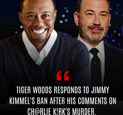 TIGER WOODS RESPONDS TO JIMMY KIMMEL'S BAN AFTER HIS COMMENTS ON CH@RLIE K!RK'S MURDER.