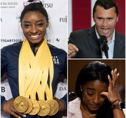 She wasn’t flipping on the beam or flying through the air — she was walking away. And when Simone Biles chose herself over gold in Tokyo, America split in two. Charlie Kirk called her a ‘national shame,’ millions called her a hero — but years later, after his death, she finally breaks her silence.