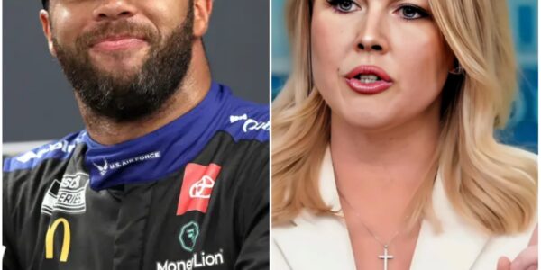 “Sit down, Barbie.” — Bubba Wallace suddenly called Karoline Leavitt a T.r.u.m.p. puppet on air after Leavitt insulted him with racist words and called him a “CHEATING DRIVER.” With just 12 words, Wallace left Karoline Leavitt speechless. Leavitt tried to retort, but was faced with a harsh truth from the NASCAR star, causing the entire studio to fall silent. The audience stood up and applauded.