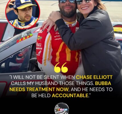NASCAR EARTHQUAKE 🚨: Bubba Wallace's wife has made shocking accusations against Chase Elliott after his victory at Kansas Speedway for making racist and derogatory comments about her husband in the locker room. These sensitive accusations have led Bubba Wallace to seek treatment